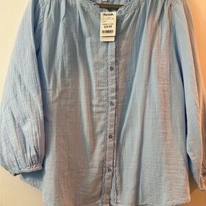 Lucky Brand Light Blue Blouse size XL
